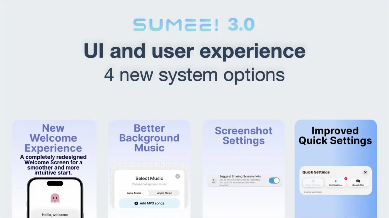 SUMEE UI improvements