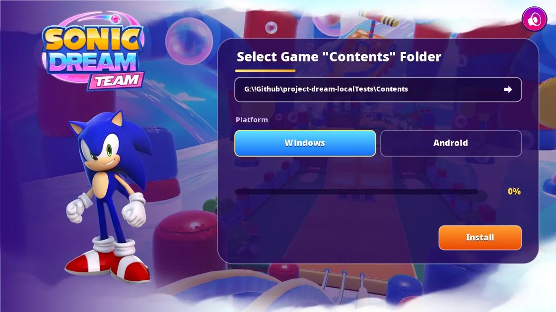 Sonic Dream Team new port builder UI